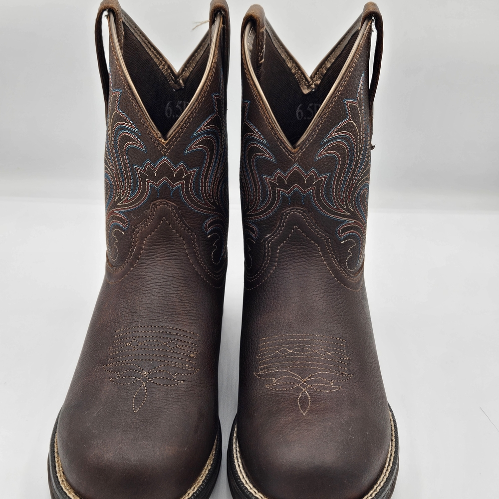 Ariat Anthem Round Toe Shortie Brown Leather Western Boots